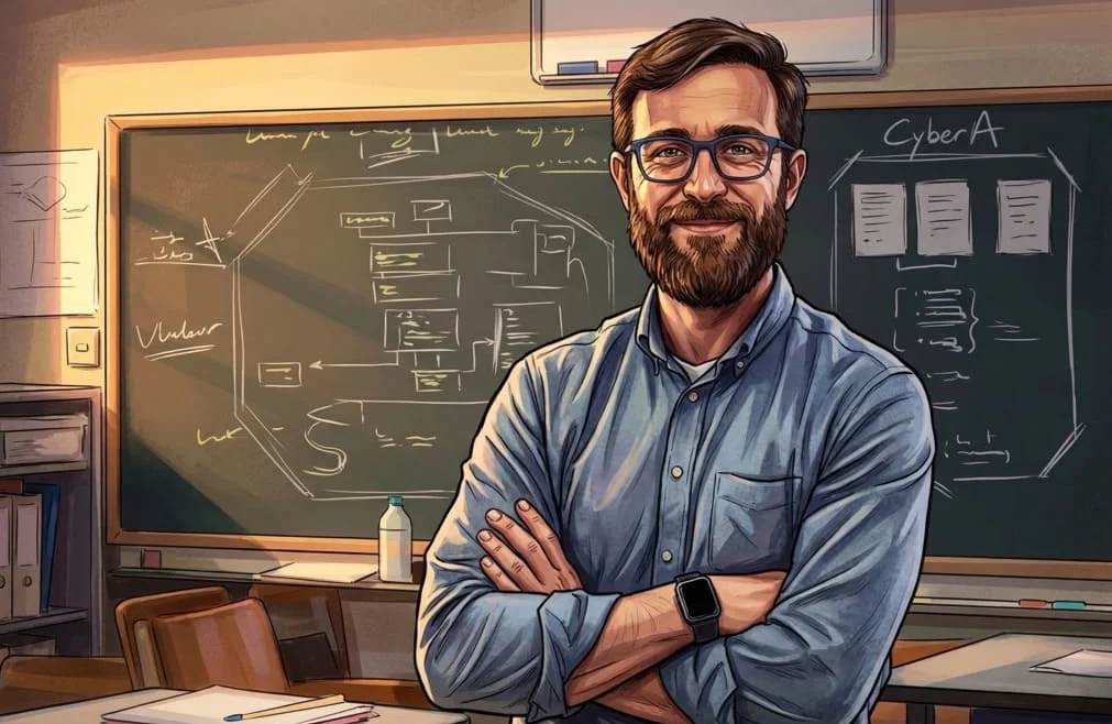 Ilustración profesor funcionario de matemáticas