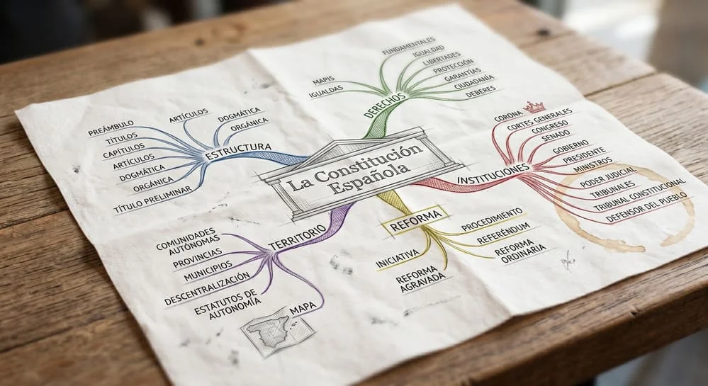 Ejemplo mapa Mental sobre la Constitución Española