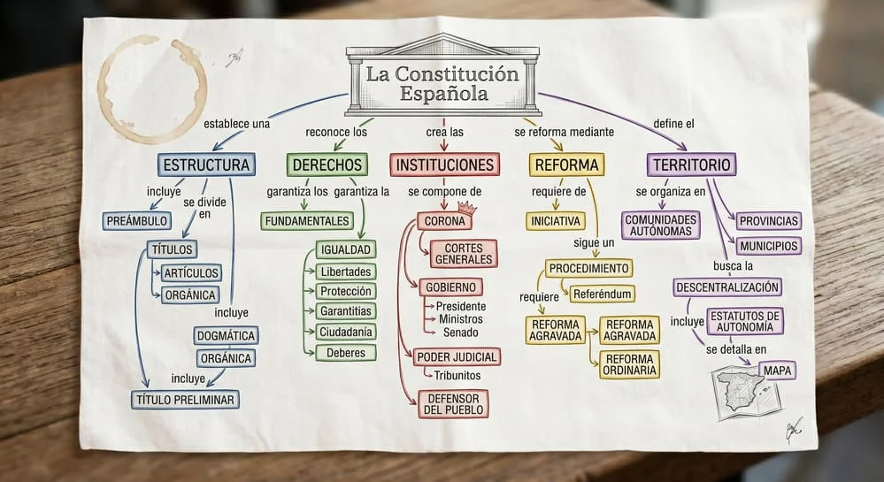 Ejemplo Mapa Conceptual sobre la Constitución Española