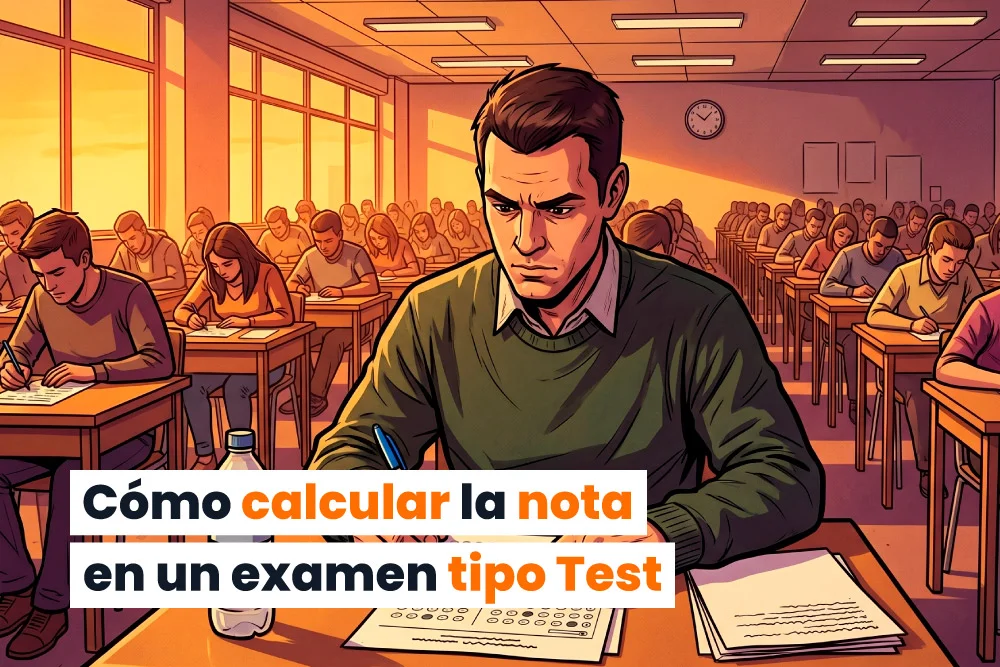 Cómo calcular tu nota en un examen tipo test de oposición (y cuándo te compensa arriesgar)
